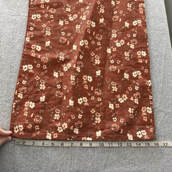 Cottagecore Floral Boho Garden Farm Lightweight Overalls Brown Blue Womens XL - Picture 13 of 14